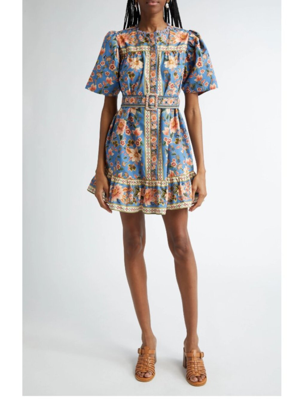 FARM Rio Blue Floral Mini Dress - Picture 11 of 14
